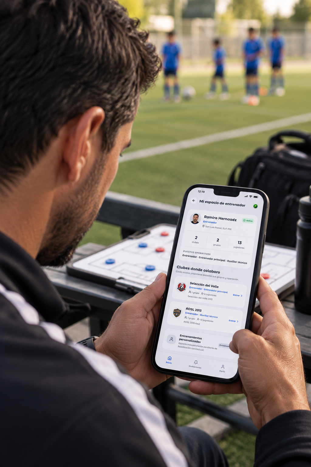 Fotografía de demostración de Futbusters con pantalla integrada